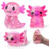 3pcs Axolotl Squishy Stress Ball Relief Toy Glitter Squishies Anxiety