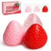 3Pcs Big Taba Squishy Fidget Toys, Strawberry Squishies Sticky Fidget Toys, Ultra-Soft Squeeze Toys for Teens Adults, Anxiety Stress Relieves Gifts for Birthday, Party