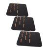 3pcs Black Felt Bulletin Board Wall Mount Square Memo Display