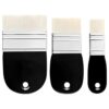 3 Pcs Flat Paddle Paint Brush Set, Assorted Sizes, Broad Nylon Bristle Brushes with Wooden Handle, for Acrylic, Watercolor, Gouache Painting, Art Painting Supplies for Artists and Students