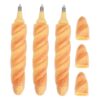 3pcs Funny Baguette Ballpoint Pen Orange Plastic Fine Tip Writing Pen