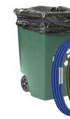 3 Pcs Heavy Duty Trash Can Bands, Large Rubber Bands Fits 55 65 96 Gallon Cans, Durable Elastic Bands Garbage Bag Holder for Yard Garage Camping (Black Blue Green)