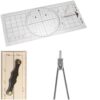 3 Pcs Marine Navigation Kit, with Single Hand Divider, Navigation Ruler and Protractor, Nautical Chart Plotting Tool Set, Drafting Supplies for Boating, Sailing, Seafaring
