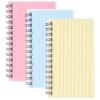 3pcs Mini Spiral Index Cards with Ruled Paper, PP Cover, Easy Tear-off