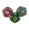 3PCS Tarot Cards Dice, Acrylic Constellation Sign, D12 Astrological Dice, 12 Sided Dice for Astro Divination Gaming Accessory (Style A)