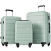3‑Piece ABS Hardside Luggage Set Nestable Suitcase 20"/24"/28" Green 2