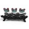 3 Piece Frog Spice Jar Set Clear Seasoning Containers for Tea