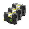 3PK Acrylic Adhesive Tape S251 S151 S651 SM951 24mm Compatible with Label Maker Printer Ribbon(Black on Yellow)