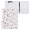 3 Ring Binder 1.5 Inch D Rings with Clipbaord Binders Delicate Light Pink Floral Office Supplies Cover
