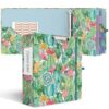 3 Ring Binder 3 Inch, Cute Round Ring Binder with 6 Tab Dividers & Label Stickers, Low Profile Clipboard with Storage, Fashion Binder for School Office Supplies (Cactus Flowers)