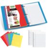3 Ring Binder Notebook 1 Inch with Dividers, Blue