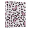 3 Ring Binders Pink Leopard Butterfly 1.5 Inch Round Ring Binders with Pockets Decorative Clipboard Binder Holds 200 Sheets View Binder for Home School Office,1 Pack