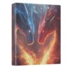 3 Ring Binders Red Blue Fire Dragon 1.5 Inch Round Ring Binders with Pockets Decorative Clipboard Binder Holds 200 Sheets View Binder for Home School Office,1 Pack
