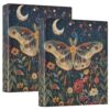 3 Ring Binders Retro Butterfly Floral 1.5 Inch Round Ring Binders with Pockets Decorative Clipboard Binder Holds 200 Sheets View Binder for Home School Office,2 Pack