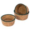 3 Set Seagrass Woven Storage Baskets, Handmade Farmhouse Organizer Bins for Kitchen Pantry Bathroom Counter, Stackable Baskets for Fruits Vegetables & Household Essentials