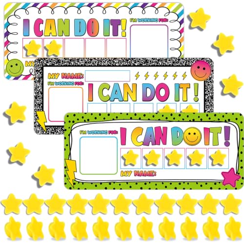 3 Sets Magnetic Rewards Chart for Students Do It Token Board Bright Composition Behavior Chart at Home Positive Star Customization and Goal Box Incentives for Teacher Essentials Elementary Classroom