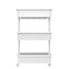 3‑Tier Plastic Rolling Laundry Cart, Arctic White Mobile Utility Storage Cart, Freestanding Organizer for Laundry Room, Bathroom, Closet and Dorm