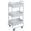 3‑Tier Rolling Metal Laundry Cart, Arctic White Storage Organizer Cart