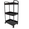 3‑Tier Rolling Storage Cart, Mobile Utility Shelving Unit for Bathroom
