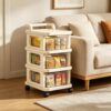3 Tier Rolling Storage Cart with Drawers, Storage Drawer Carts