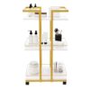 3 Tier Rolling Utility Cart,Metal Storage Organizer Cart 55lbs Capacity