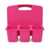 4-Compartment Plastic Desktop Organizer Caddy, Pink, 30 x 21 x 28 cm