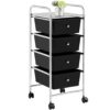 4-Drawer Rolling Storage Cart with Locking Wheels, Space-Saving Organizer