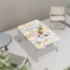 4-Foot Folding Table Floral Print Aluminum Frame