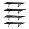 4-Pack Wall Shelf Garage Storage Rack Heavy Duty Metal Black Shelves