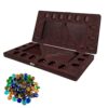 4-Player Mancala Board Game, Foldable Solid Wood with 110 Multi-Coloured Glass Beads, Instruction Manual, Non-Slip Mat,Suitable for Family Party Travelling Adults Puzzle Interactive Game.