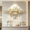 4-Pointed Star Gold Metal Oversized Wall Clock，Modern Luxury Silent Quartz Decor Wall Watch,Dining Entryway Living Room Hotel,Thoughtful Wedding Housewarming Decor Gift