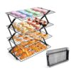 4-Tier Collapsible Cooling Rack with 3 Adjustable Levels, X Frame