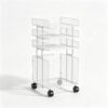 4-Tier Rolling Utility Cart Metal Wire Storage Organizer (White)
