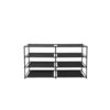 4-Tier Shoe Rack Storage Organizer, 24 Pairs, Fabric Shelves, Rich Black