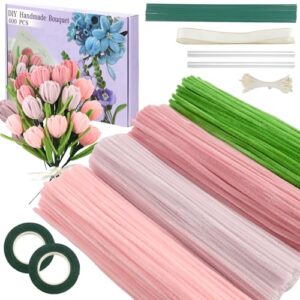 400 Pcs Pipe Cleaners Craft, 4 Assorted Colors Pipe Cleaners Bulk