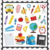 40Pcs Composition Classroom Decor Back to School Bulletin Board Decorations Composition Notebook Bulletin Board Borders Colorful Paper Cutouts Elementary Teacher Supplies Party Wall Door Window