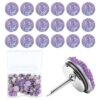 40PCS Decorative Thumb Tacks Purple Push Pins with Rhinestone Decoration