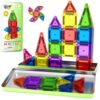 40PCS Mini Magnetic Tiles Toddler Travel Essentials Toys with Case Set, Magnetic Building Blocks Kids Games, Montessori Preschool Education Sensory Toys for 3 4 5 Year Old Boys Girls Birthday Gifts