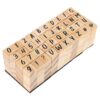 40pcs Wooden Letter and Number Stamp Set, DIY Craft Kit