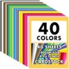 40 Sheets Colored Cardstock 8.5 x 11,Construction Paper 40 Assorted Colors,180GSM/65LB Colored Card Stock Printer Paper (40 assorted colors construction paper, 40 Sheets)