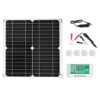 40W 18V Monocrystalline Silicon Flexible Solar Panel Kit with 50A Solar Charge Controller Dual USB Ports for Outdoor Camping Hiking RV Car Battery Charging Lightweight Portable