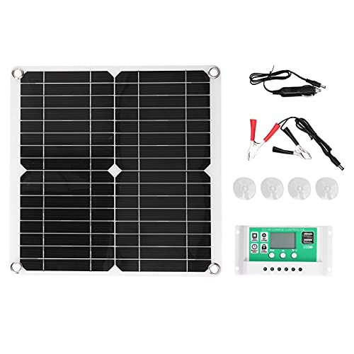 40W 18V Monocrystalline Silicon Flexible Solar Panel Kit with 50A Solar Charge Controller Dual USB Ports for Outdoor Camping Hiking RV Car Battery Charging Lightweight Portable
