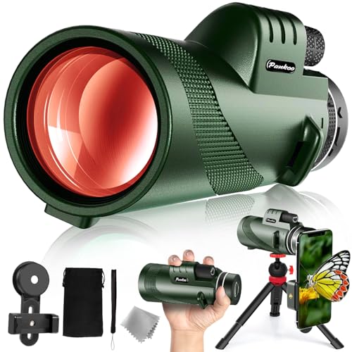 40X60 Monocular Telescope, High Power Monocular for Adults with Phone Adapter & Tripod & Hand Strap, Equipped with BAK4 Prism for Bird Watching