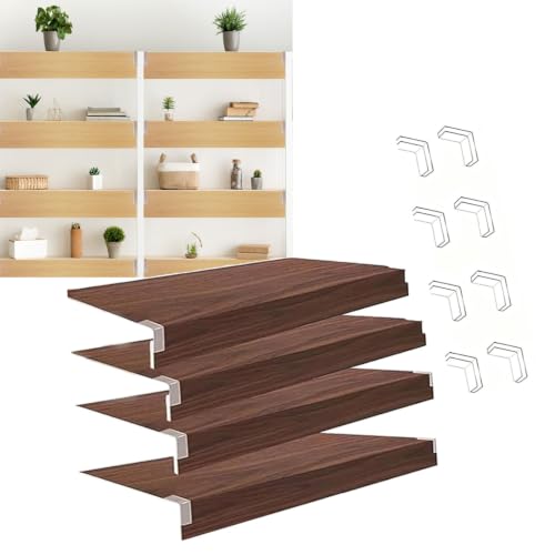 40x9x2.5 in Metal Wire Shelf Special Cover Liners 4 Pack Wood Grain, Thickened Anti-Slip Waterproof Shelving Mats for Pantry Wire Rack Storage, No Assembly Simple Clean Organizer Liner