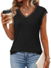 JUSTFASHIONNOW Womens Lace Cap Sleeve Tops