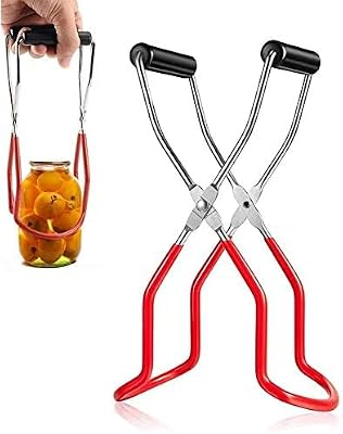 Oriflame Canning Jar Lifter Tongs, Stainless Steel Jar Lifter with Rubber Grips - for Slip Wide-Mouth Clip for Kitchen Restaurant