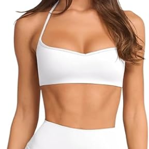LASLULU Womens Adjustable Spaghetti Straps Sports Bra