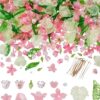 417 Pieces Acrylic Beads Kit – Flower & Leaf Beads Jewellery Making