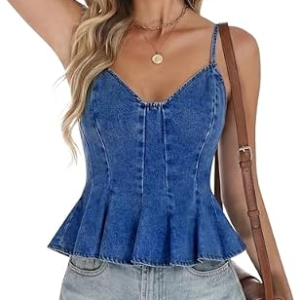 BISUAL Peplum Denim Top