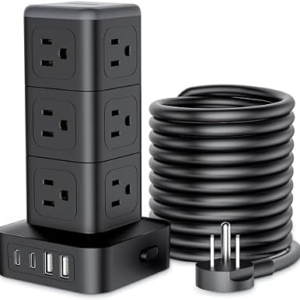 NTONPOWER 10ft Extension Cord Power Strip Tower